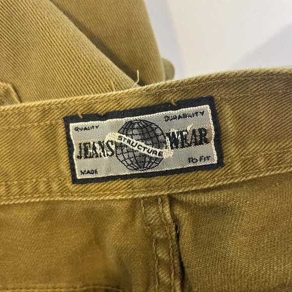 VTG 90’s Structure Jeans Mossy Green TAG 38S ACTUAL 36x29 Skater Grunge Relaxed - Picture 4 of 8